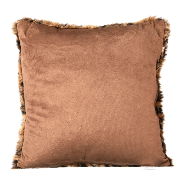 šLeopard Animal Print Faux Fur Soft Throw Pillow - Picture 5 of 6